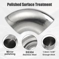 thumbnail image 4 of 2uds OD 4.5 Pulgadas 90 Grados 1.5mm Grosor Coche Escape Tubo Codo, 4 of 7