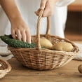 thumbnail image 2 of Wicker Basket with Handle, Wicker Shopping Basket, small, 2 of 5