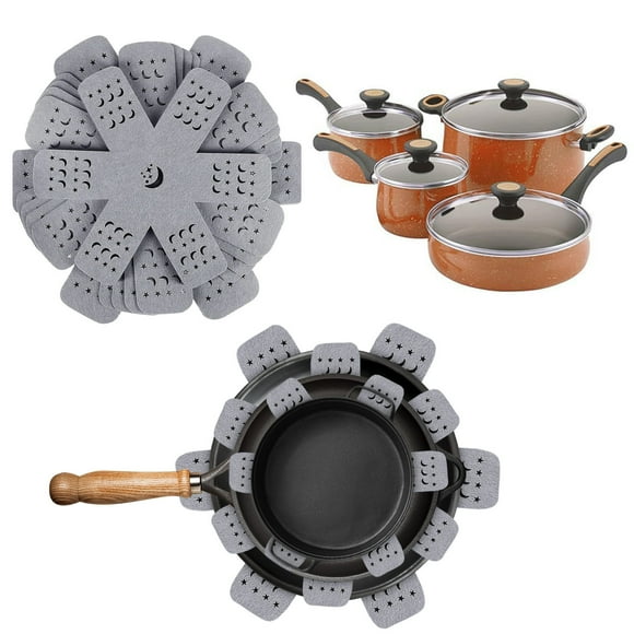EGNMCR Pot And Pan Protectors 12 Pcs Pan Protectors For Stacking Pots And Pans Dividers 4 Different Sizes Avoid Scratching Cookware Protectors pot mats