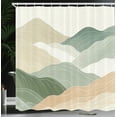 thumbnail image 3 of Ambesonne Neutral Shower Curtain, Mountains Landscape Paint, 69"Wx70"L, Beige Ecru and Green, 3 of 4
