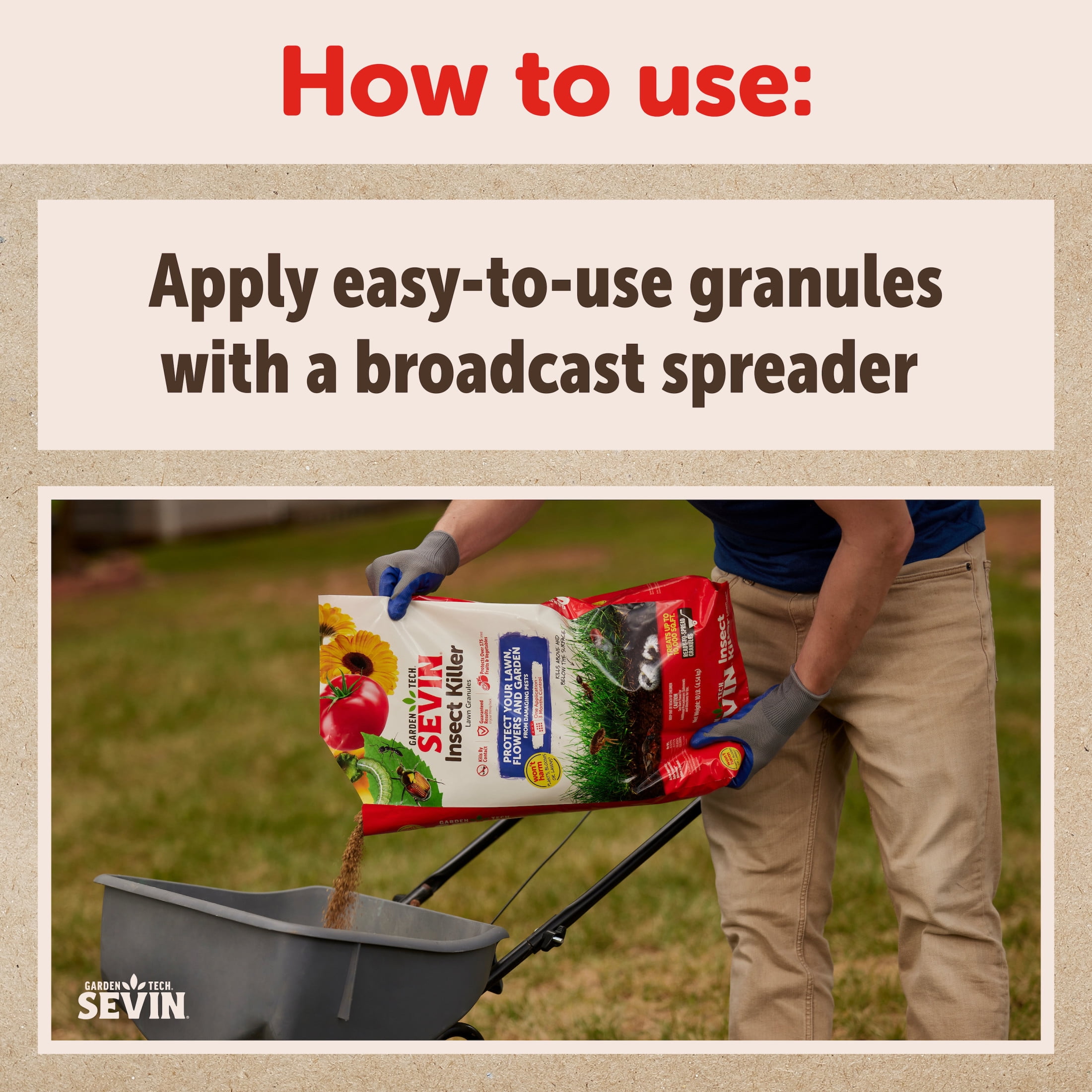 Sevin Insect Killer Outdoor Lawn Granules; 20lb Bag Treats up to 20,000 Square feet of Lawn