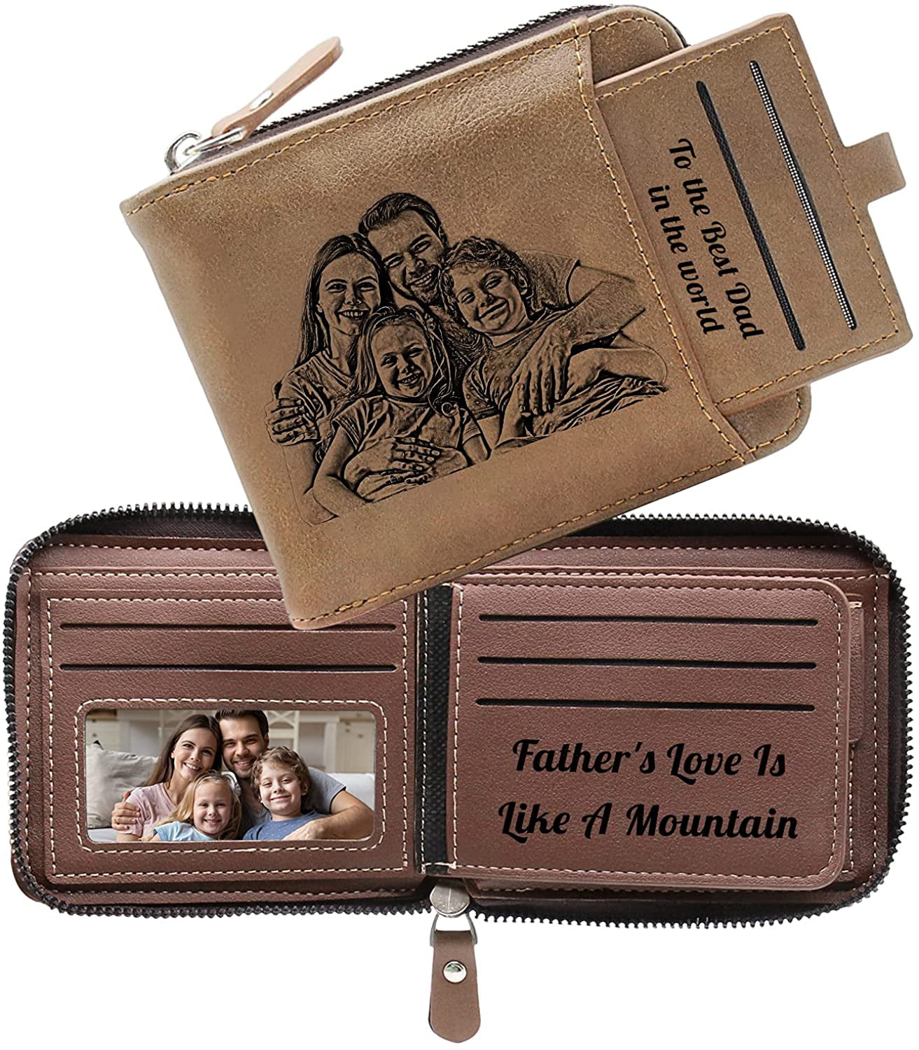 Genuine Soft PU Leather Custom Wallet Bags & Purses Wallets & Money Clips Wallets Personalised Engraved Mens Wallet Ideal Gift for Him Personalized Gift Father's Day Gift for Dad 