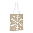 thumbnail image 2 of YFYANG Reusable Cotton Canvas Tote Shopping Bag, Khaki Snowflake Pattern Washable Portable Grocery Bag for Daily Travel, 2 of 8