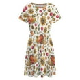 thumbnail image 4 of Autumn Watercolor Pattern with Ripe Pumpkins And Sunflower Flowers Short Sleeve Dress Women Summer Evening Dresses Ladies Sundress, 4 of 7