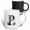 Multicolor, variant on 3drose, Perfect Letter P. Halloween Monogram, Broom, Wizard Hat, Cat Art, 11oz Mug