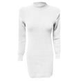 thumbnail image 6 of Ediodpoh Women High Long Sleeve Solid Color Knitted Long Dress Sweater Dress for Fall and Winter Bodycon Style White S, 6 of 6