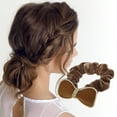 thumbnail image 2 of Unique Bargains 1 Pc Bow Rhinestone Scrunchies for Home Coffee Color, 2 of 5