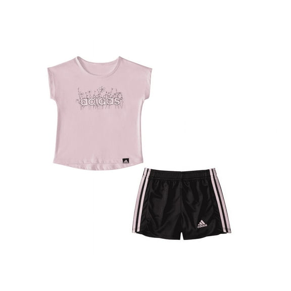Baby Girl (12-24M) Adidas(R) Wildflower Tee & Shorts Set