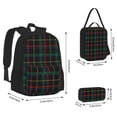 thumbnail image 4 of Naloa Buffalo Plaid Dark Green Print Large Capacity Backpack Lunch Bag Pencil Case Combination 3 Piece Set for Student, 4 of 8