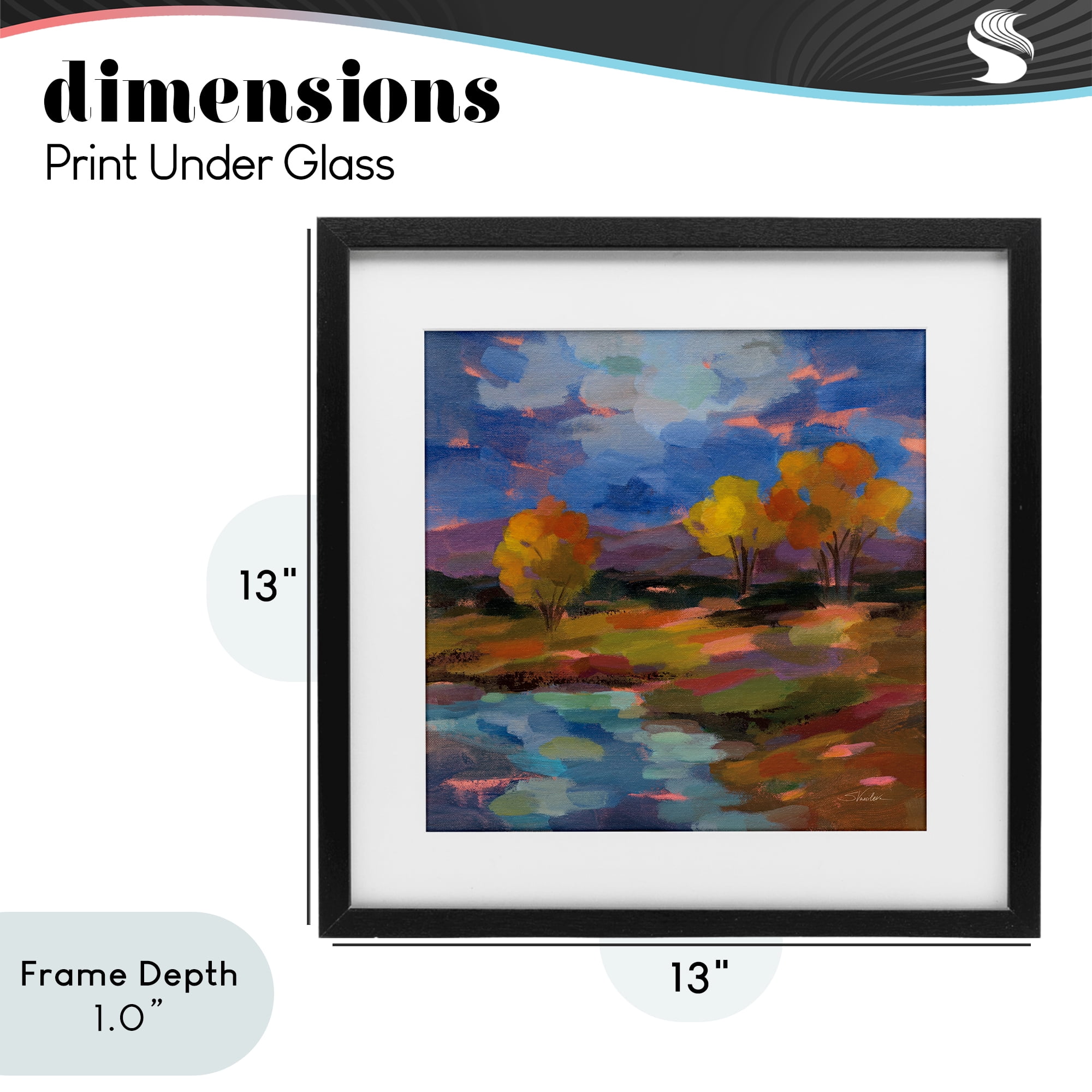 Stupell Industries October Glow Lakeside Reflection Black Framed Print Under Glass, design by Silvia Vassileva