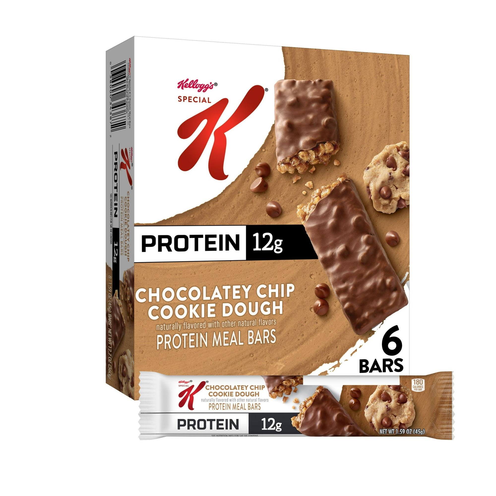 Special K Bar, Chocolatey Chip Cookie Dough Protein Meal Bars, 6 Count