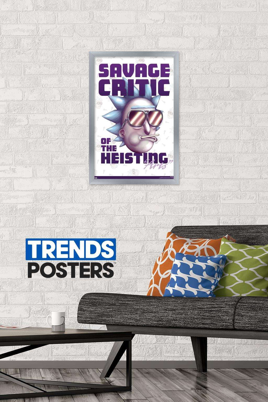 Rick And Morty - Savage Critic Wall Poster, 14.725" x 22.375", Framed