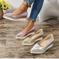 thumbnail image 5 of LIJCC Women's Slip-On Woven Chunky Loafer Wedge Sandals Pointed Toe Mid Wedge Heel Pumps Casual Platform Shoes for Walking Comfortable Lightweight Shoes, 5 of 7