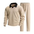 thumbnail image 6 of successthop Mens Sweat Suits Sets with Pockets 2 Piece Long Sleeve V Neck Collared Hoodie and Sweatpant Fall Outfits, 6 of 9