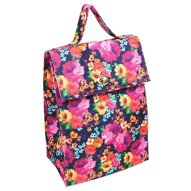 Raleigh Floral Print Lunch Sack Insulated Lunch Bag, Multi