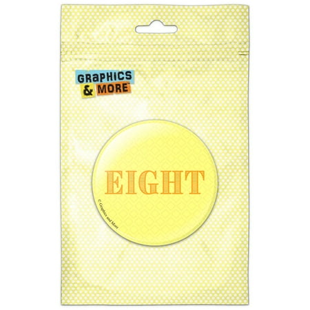

Eight Birthday Diamond Pattern Yellow Refrigerator Button Magnet