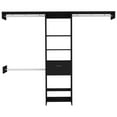 thumbnail image 2 of Modern Bedroom Closet 250 - Black With Five Open Shelves, One Drawer, Three Metal Rods, Exquisite For Black, 5 1 3 Smooth, 2 of 3