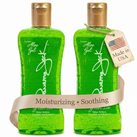 Panama Jack Green Ice Alcohol-Free After Sun Aloe Vera Gel for Dry Skin, 8 fl oz, 2 Pack
