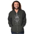 thumbnail image 5 of Fish Triangle Compass Spirit Animal Zip Up Hoodie Men's Women's Brisco Brands L, 5 of 6