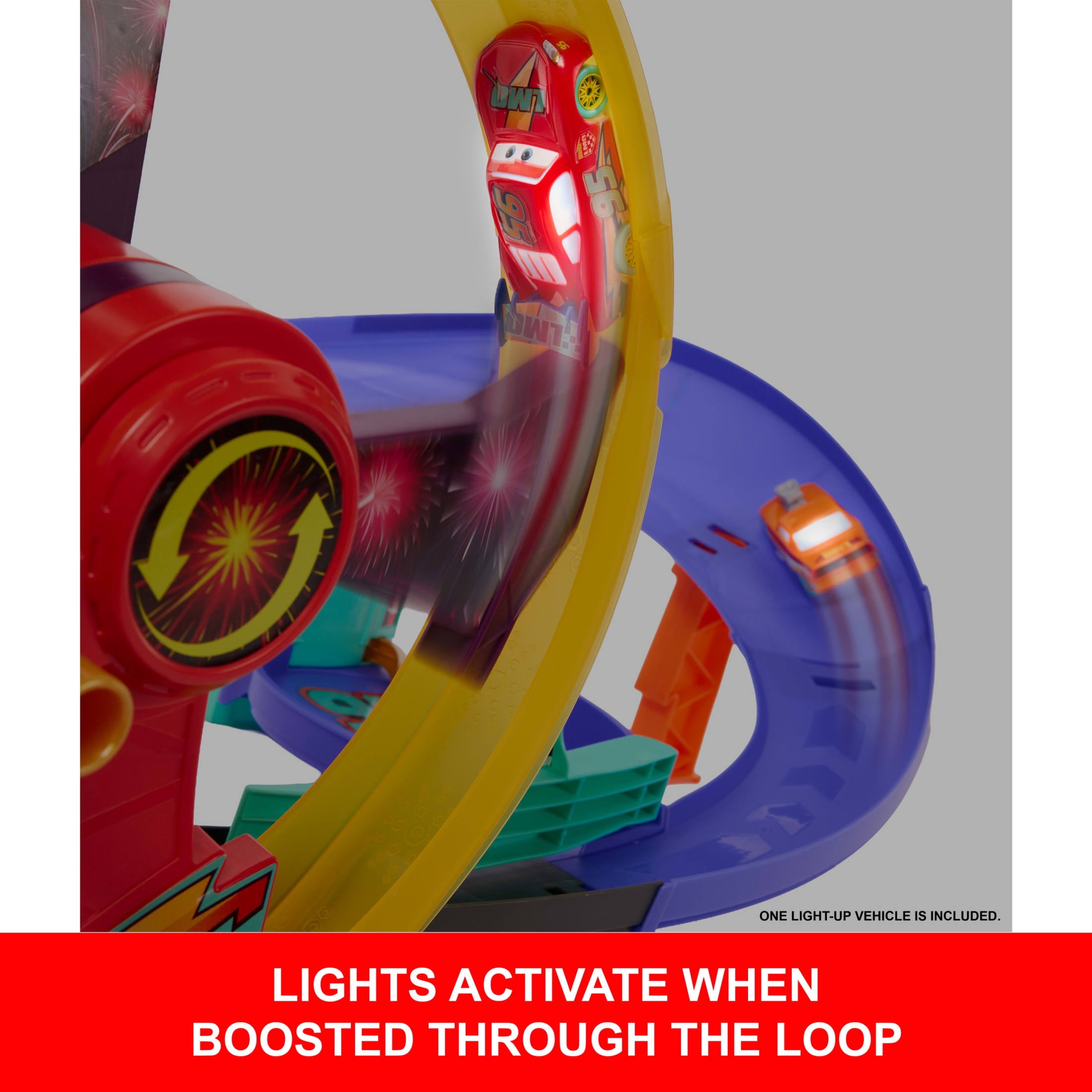 Disney and Pixar Cars Race to Celebrate Lightning McQueen Celebration Raceway Playset & Toy Car