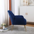 thumbnail image 3 of Syngar Velvet Accent Chair, Modern Vanity Chair, Upholstered Leisure Chair, Home Arm Chair, Office Task Chair, Navy, 3 of 10