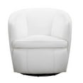 thumbnail image 4 of Pemberly Row Traditional All Italian Leather Swivel Club Chair in White, 4 of 8