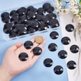 thumbnail image 3 of 50 piezas de diamantes de imitación acrílicos planos de 30 mm, redondos, negros, cabujones, gemas acrílicas brillantes, joyas para cosplay., 3 of 6