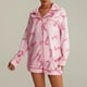 thumbnail image 2 of Conjunto de pijama navideño de 2 piezas para mujer, con pantalones cortos y camisa abotonada de manga larga y pijama de Papá Noel, 2 of 4