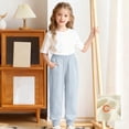 thumbnail image 2 of ZXLBBD Girl's Elastic Waist Joggers Sweatpants with Embroidery Design Loose Fit Sporty Trousers for Big Kids Fall Durable Casual Outdoor,Light Gray,Size 15 Y-16 Y, 2 of 5