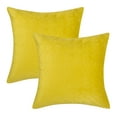 thumbnail image 5 of 2Pcs Super Soft Decorative Velvet Cushion Covers Quilted Polka Dot Decorative Throw Pillow Covers Square Throw Pillow Cover Decorative for Couch Sofa Bedroom Car Couch Bed 20x20 Inch yellow, 5 of 8