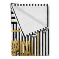 thumbnail image 2 of Flower Soft Flannel Fleece Blanket, Exotic Petals with Tropic Butterfly over Minimalist Striped Background, Cozy Plush for Indoor and Outdoor Use, 50" x 70", Black White Pale Coffee, by Ambesonne, 2 of 5