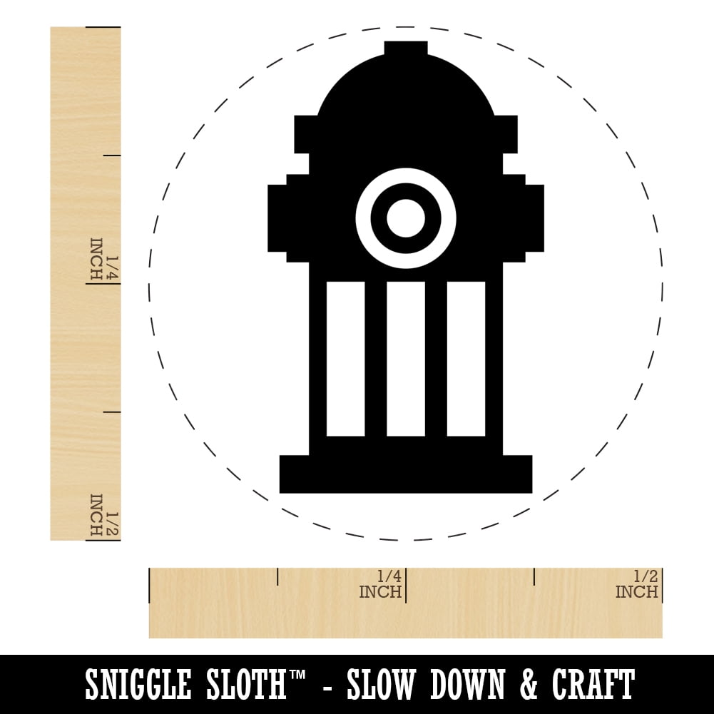 Fire Hydrant Icon Self-Inking Rubber Stamp Ink Stamper - Black Ink - Mini 1/2 Inch