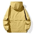 thumbnail image 5 of Maoxin Men Jacket Fashion Men's Solid Color Outdoor Hiking Long Sleeve Hooded Casual Outwear Jackets Jackets for Men , Yellow , 4XL, 5 of 6