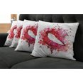 thumbnail image 5 of Ambesonne Modern Throw Pillow Cover 4 Pack, Smiling Woman Lips Effects, 16", Fuchsia and Red, 5 of 5