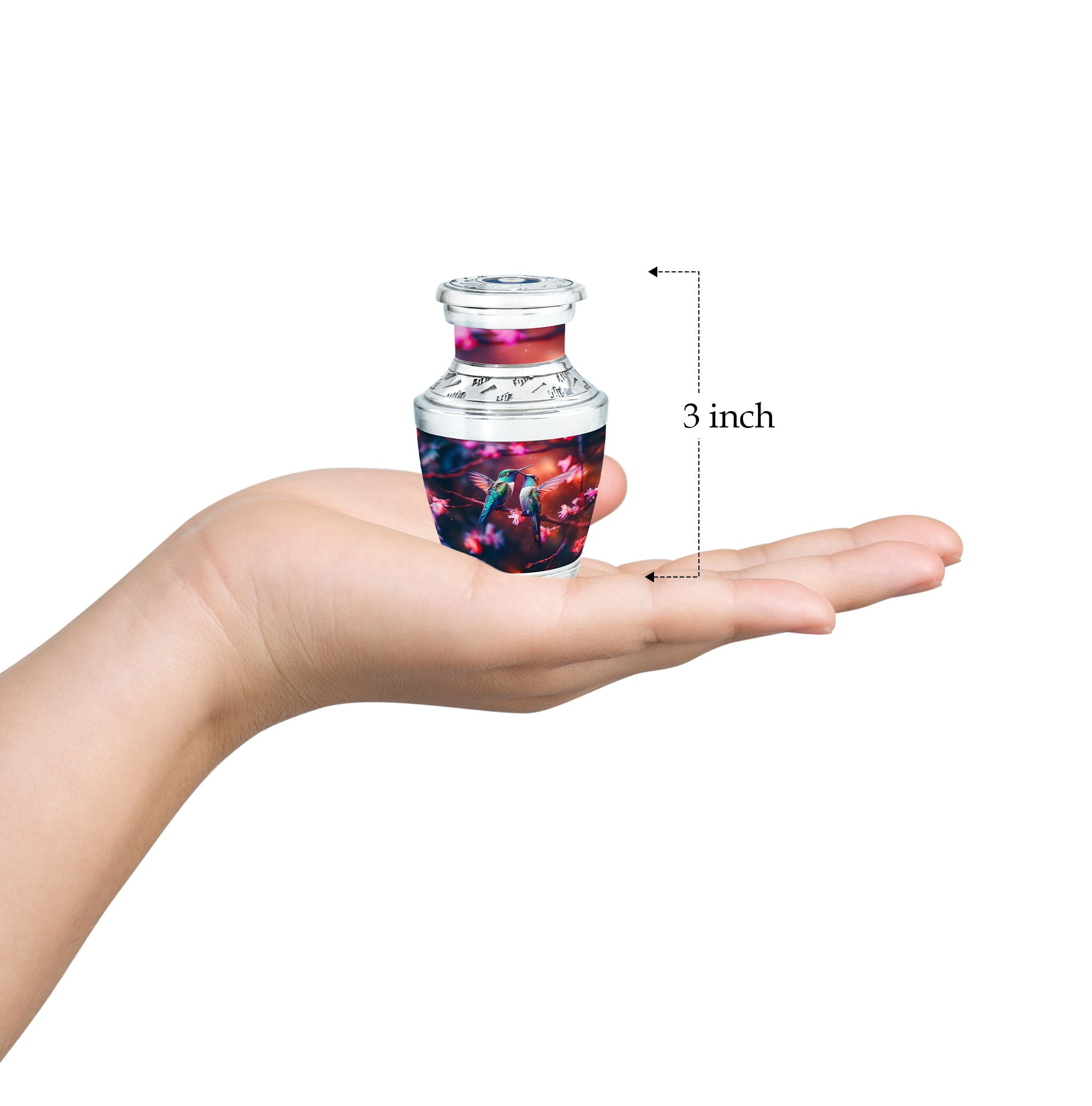 humming birds Unique Tiny Urn for Timeless Remembrance - Petite Memorial for Adult Female Tribute Funeral Urns For Human Ashes - Memorial Urns 3 Inch, 1 Pc