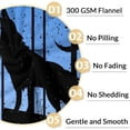 thumbnail image 4 of Yibo Wolf Blanket Gifts Cute Blanket for Kids Adults Blue Soft Fuzzy Blankets for Bed Couch Living Room, 4 of 6