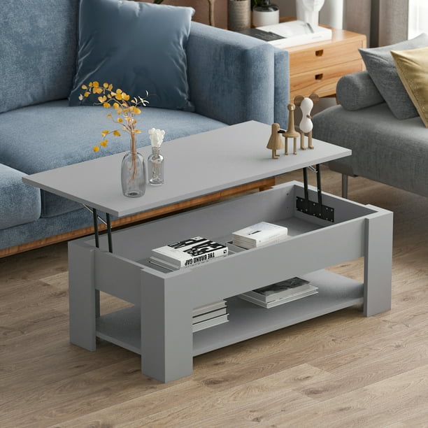 Didugo Modern Lift Top Coffee Table With Storage Shelf For Living Room Gray Com Didugo Modern Lift Top Coffee Table, Carrier 50 Wide Espresso Lift Top Storage Coffee Table