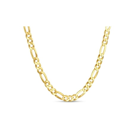 18k Gold Over Sterling Silver Figaro 140 Gauge Chain Necklace 30 Inches