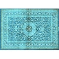 thumbnail image 1 of Ahgly Company Indoor Rectangle Medallion Light Blue Traditional Area Rugs, 5' x 7', 1 of 4