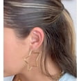 thumbnail image 2 of 18k Solid Yellow Gold Small Open Star Post Earrings, 2 of 5