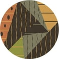 thumbnail image 1 of Ahgly Company Machine Washable Indoor Round Transitional Cinnamon Brown Area Rugs, 3' Round, 1 of 7