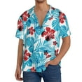 thumbnail image 3 of Wukai Hawaiian Style Men's Casual Short-Sleeve Button Down Shirt - Lightweight Summer Dress Shirt for Daily Wear-Medium, 3 of 7