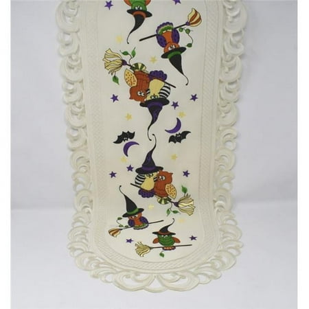 

16 x 36 in. Halloween Owl Table Runner