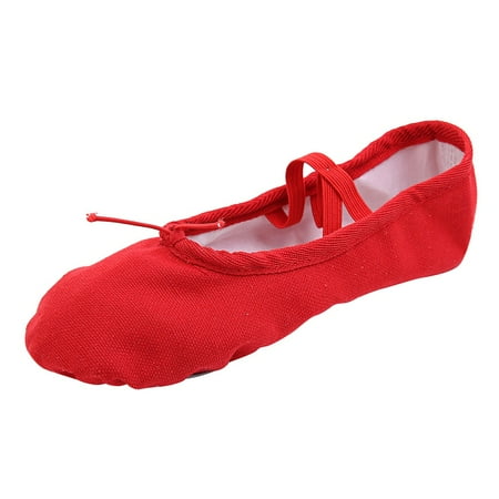 

Wesracia Toddler Shoes Girls Ballet Elastic Band Dance Shoes Canvas Gymnastics Flats Split Sole Shoes