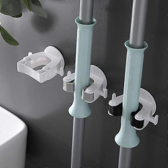 3PCS Broom Holder,Broom Gripper Mop Holders Wall Mount, Mop Racks Holders Self Adhesive No Drilling Super Durable, Broom Mop Dustpan Hanger for Home,