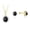 BLACK STAR SAPPHIRE, variant on Matching Jewelry Set Yellow Gold Plated Silver Princess Diana Inspired Earrings & Pendant Necklace with 18" Chain Gemstone & Diamonds 8X6MM Garnet January Birthstone
