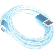 Quiet Bay 6ft Blue LED Glowing Micro USB Cables Compatible with Xbox/Playstation Controllers and More!