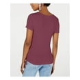thumbnail image 2 of PINK ROSE Womens Burgundy Short Sleeve Crew Neck T-Shirt Juniors S, 2 of 2