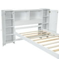 thumbnail image 6 of Twin Size Bed Frame, Wooden Platform Bed Frame with Storage Headboard and Lockers, Slats Support for Livingroom, White, 6 of 6