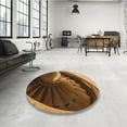 thumbnail image 4 of Ahgly Company Machine Washable Indoor Round Transitional Orange Area Rugs, 8' Round, 4 of 7